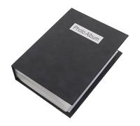 POPETPOP Álbum de Fotos Pequeño Negro con 100 Ranuras, Libro de Fotos Vertical para Organización de Recuerdos Familiares, Vacaciones y Bodas, Álbum Plegable de Papel y Plástico