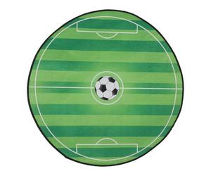 POPETPOP Alfombra de Fútbol Redonda 60x60 Cm de Cristal Velvet Base Antideslizante, Lavable y Resistente a Manchas, para Dormitorio, Sala de Estar y Silla de Oficina, Alfombra Deportiva