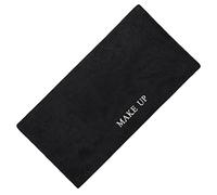 POPETPOP Alfombrilla de Maquillaje para Tocador 40X100 CM Negra de Microfibra Protector de Mesa Resistente a Derrames para Estación de Maquillaje y Escritorio Tapete Grande