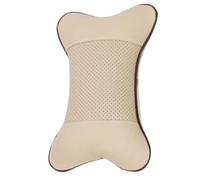 POPETPOP Almohada para Reposacabezas de Coche Soporte para Cuello, Cojín de Cuero Artificial y Algodón, Diseño Ergonómico Estilo Hueso para Uso en Coche y Hogar
