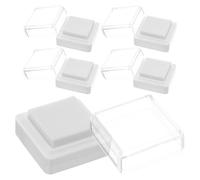 POPETPOP Almohadilla de Tinta en Blanco, Almohadillas de Sellos para Manualidades de Bricolaje, 5 Pcs, Blanco, Esponja y Plástico, sin Rebabas, Portátil, para Scrapbooking y Tarjetería,