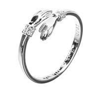 POPETPOP Anillo Ajustable de Abrazo con Manos Entrelazadas Diseño Abierto de Aleación Duradera para Mujer Romántico para y San Valentín