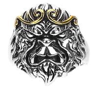 POPETPOP Anillo De Hombre Retro De Aleación Metálica Anillo Creativo De Mono Vintage Punk Para Uso Diario y Fiestas Diseño Sólido y Duradero Talla Única