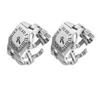 POPETPOP Anillo de Reloj para Mujer Números Romanos, 2 Piezas de Cobre Plata Cómodas y Portátiles, Diseño Práctico y Elegante para Obsequio