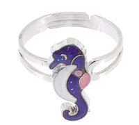 POPETPOP Anillo Termocrómico Ajustable Forma de Caballito de Mar de Aleación de Zinc, Anillo de Estado de Ánimo para Fiestas Temáticas y Accesorios Personalizados