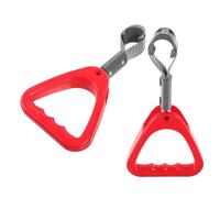 POPETPOP Anillos de Manija para Autobús y Metro 2 Pcs Rojo Triángulo, Manija de Seguridad Automotriz y Soporte de Asistencia para Personas Mayores y Discapacitados, Empuñadura Ergonómica