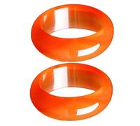 POPETPOP Anillos de Pareja a Juego de Cornalina Roja y Ágata Natural, Anillos de Promesa Ligeros para Mujer y Hombre, Conjunto de 2 Piezas, Talla 16-18 Mm, Joyería para Boda y Compromiso