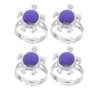 POPETPOP Anillos de Tortuga Que Cambian de Color Según Temperatura 4 Piezas Unisex Anillo de Emoción Divertido para Mujer Hombre y Accesorio de Moda para Regalar