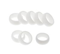 POPETPOP Anillos Deportivos De Silicona Para Hombre, Resistentes y Flexibles, Color Blanco, Talla 8, 8 Piezas, Para Correr, Senderismo y Ejercicios Al Aire Libre