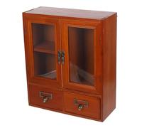 POPETPOP Armario de Madera para Pared Estilo Retro Gran Capacidad y Doble Puerta, Adecuado para Organizar Objetos Pequeños en Cocina y Sala