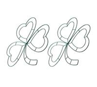 POPETPOP Aros de Hierro Colgantes en Forma de Trébol 31x31 Cm para Decoración del Día de San Patricio, 2 Piezas, Anillos Metálicos para Manualidades y Decoración de Pared