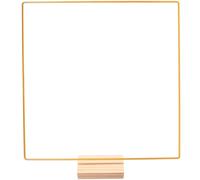 POPETPOP Aros de Metal Dorado para Manualidades de Boda, Marco de Alambre Negro con Base de Madera, Aro Floral Cuadrado 30 Cm X 3 Mm para Decoración de Centro de Mesa y Escritorio DIY