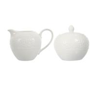 POPETPOP Azucarero y Jarra de Leche de Color Claro Diseño Elegante Multifuncional con Tapa Juego de 2 Piezas de Cerámica y Fácil de Limpiar para Servir Café en Casa