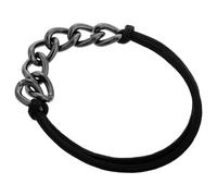 POPETPOP Bandas Cabello Negras con Cadena de Metal Trenzada, Elásticas y Resistentes, para Mujeres con Cabello Grueso, Uso Diario y Pulsera de Muñeca Versátil