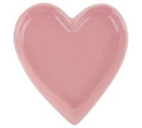 POPETPOP Bandeja de Joyería Forma de Corazón de Cerámica Rosa | Organiza Joyas y Acceso Rápido, Superficie Lisa y Delicada, para Baño y Mesa de Entrada