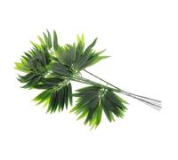 POPETPOP Bandeja para presentación de alimentos 10 hojas artificiales de bambú decoración para plato de sashimi accesorio ligero y natural para cocina y eventos