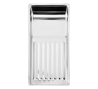 POPETPOP Bandeja Pequeña de Acero Inoxidable 304 Ranuras de Herramientas de Manicura y Belleza, Organizador para Salón de Uñas y Tatuajes, Bandeja Metálica Resistente