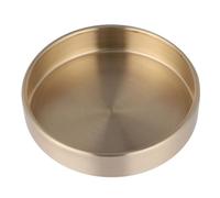 POPETPOP Bandeja Redonda para Joyas 14cm de Latón Borde Enrollado Almacenamiento Metálico Decorativo Hogar Tocador Organizador Nórdico