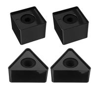 POPETPOP Banderas para Micrófono 4 Piezas Negras 2 Cuadradas y 2 Triangulares Soporte ABS Resistente para Estación de Logotipo de Entrevistas Accesorio Portátil para Prensa y