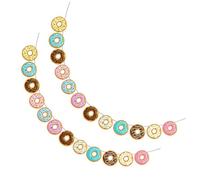 POPETPOP Banderines Decorativos de Donas de Papel 2 Unidades 3 M Cada Uno para Fiesta Temática de Cumpleaños Guirnalda Colgante Colorida para Decoración de Eventos y Celebraciones