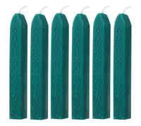 POPETPOP Barras de Lacre Mecha para Sellar Sobres, Cartas E Invitaciones, Cera Natural Color Verde Oscuro, 6 Unidades, para Manualidades y Papelería de Oficina