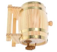 POPETPOP Barril Dispensador de Licor de Madera Vintage de 3 Litros con Grifo y Soporte, Diseño Clásico para Eventos Privados y Hogar, Base Ancha Antideslizante