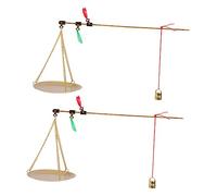 POPETPOP Báscula Portátil de Cobre 100g para Medicina y Hojas de Té, Resistente al Desgaste, Estilo Chino, Uso Diario en Cocina y Tienda, Juego de 2 Piezas