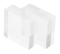 POPETPOP Base de Exhibición de Acrílico Transparente Cuadrada 5x5cm, 1.8cm de Grosor, Soporte Reutilizable para Joyas y Figuras en Escritorio, Paquete de 2