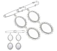 POPETPOP Bases para Alfileres de Pecho de Aleación de Zinc para Bricolaje, 4 Piezas Bandejas para Crear Insignias Personalizadas en Fiestas y Vida Diaria