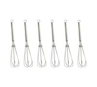 POPETPOP Batidor de Huevos Manual de Acero Inoxidable Mango de Resorte, 6 Piezas, Mini Batidor para Batir Huevos y Mezclar Bebidas en Cocina