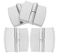 POPETPOP Bisagras de Puerta Cierre Automático para Puertas Divisorias de Baño Público, Acero Inoxidable y Aleación, Kit de 4 Piezas para Mamparas en Baños Comerciales