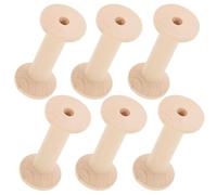 POPETPOP Bobinas Vacías Fáciles de Asegurar y Ampliar Diámetro Juego de 6 Carretes de Madera Grandes para Costura y Manualidades para Hilo y Cinta