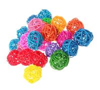 POPETPOP Bolas de Ratán de Colores Juguete Masticable para Pájaros Color Aleatorio 50 Hechas de Mimbre Natural para Loros para Decoración y DIY en Casa