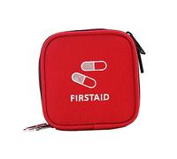 POPETPOP Bolsa de Emergencia Portátil de Tela Oxford Roja Cierre Completo, Contenedor de Medicamentos Multi Bolsillo, Adecuado para Viajes y Actividades al Aire Libre, Botiquín Compacto