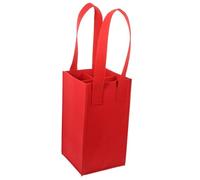 POPETPOP Bolsa de Fieltro Roja para Vino Compartimento Interno Extraíble, Portátil y Elegante para Transportar hasta 4 Botellas en Fiestas y Regalos