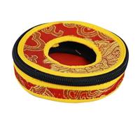 POPETPOP Bolsa para Campana Tingsha de Nepal Mediana 8.5 Cm, Estuche Artesanal de Transporte y Almacenamiento Diseño Tradicional, Funda Protectora para Platillos de Dedo y Color Aleatorio