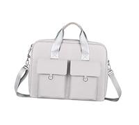POPETPOP Bolsa para Portátil y Tableta Unisex Estilo Ejecutivo Resistente Al Desgaste para Oficina y Negocios Compatible 14.1-15.4 Pulgadas Plateada Elegante y Funcional
