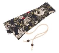 POPETPOP Bolsa Portátil Resistente y Ligera de Algodón para Baquetas de Batería Negro Diseño Delicado y Doble Capa de 2-3 Pares para Viajes y Almacenamiento