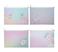 POPETPOP Bolsas para Archivos A4 Cremallera, 4 Piezas de Pp Portátil para Clasificación y Almacenamiento, Adecuado para Organizar Documentos en Viajes Varios estilos