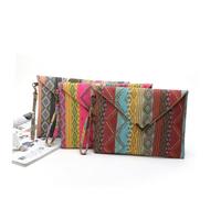 POPETPOP Bolso de Mano Tipo Lona para Mujer Clutch Estampado Geométrico Color Rosa Fucsia Tamaño Mediano Diseño Único sin Posición Fija del Patrón Monedero Práctico Adecuado para Bodas