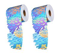 POPETPOP Borde Autoadhesivo Diseño de Arrecife de Coral 2 Rollos para Tablón de Anuncios Papel Adhesivo y Fácil de Instalar para Decoración de Aula y Oficina