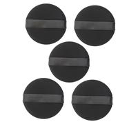 POPETPOP Borlas de Maquillaje Negras 5 Unidades Esponjas para Polvo Suelto Tamaño Mediano para Uso Profesional y Personal en Salón, Hogar y Viajes