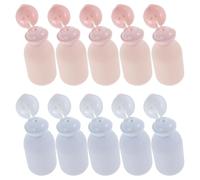 POPETPOP Botellas de Viaje Exprimibles de 100 Ml 10 Piezas 5 Rosa y 5 Azul Dispensadores Recargables de PE Tapa Abatible para Gel de Ducha y Champú Compactas Prueba de Fugas Ideales