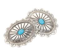 POPETPOP Botones Diseño Ovalado Vintage Resina Azul de Aleación de Zinc Decoración sin Rebabas para Coser Ropa de Abrigo para Proyectos de Costura y Bricolaje