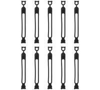 POPETPOP Bridas para Cables de Silicona Reutilizables Negras, Correas Ajustables para Gestión y Organización de Cables Usb, Kit de 10 Piezas para Oficina y Hogar, Sujetacables Flexible