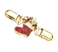 POPETPOP Broche Clip para Cárdigan Navideño de Aleación Accesorio para Suéter y Chal Diseño de Bota de Navidad Pinza para Ropa Femenina Obsequio para Fiesta y Temporada Festiva