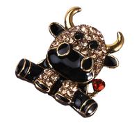 POPETPOP Broche de Aleación con Diseño de Vaca para Mujer Accesorio de Joyería de Dibujos Animados Pin para Ropa Casual Femenino Versátil Decoración para Suéter Bufanda y Bolso