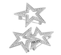 POPETPOP Broche de Aleación Forma de Estrella 4x4 Cm, 3 Piezas, Gemas de Imitación, Adorno para Ropa de Mujer, Broche de Disfraz Elegante para Fiesta y Eventos