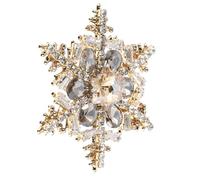 POPETPOP Broche de Copo de Nieve Gemas de Imitación, Accesorio Navideño para Mujer, Pin de Solapa de Cristal Brillante, Joya de Invierno para Suéteres, Chaquetas y Abrigos, Diseño Elegante
