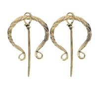 POPETPOP Broche de Cuello Vikingo Penanular Geométrico de 2 Piezas en Cobre Antiguo, Accesorio Medieval para Mujer, Broche para Capa, Bufanda y Vestuario Renacentista, Adecuado para Trajes
